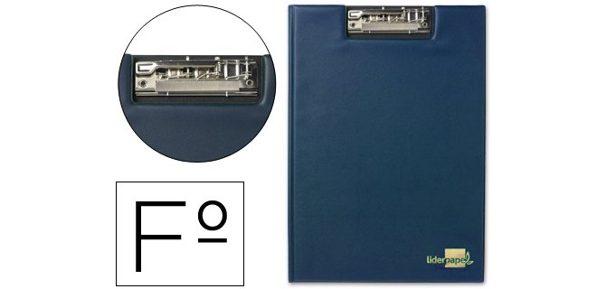 Carpeta portabloc liderpapel miniclip superior folio plástico azul