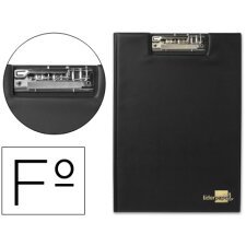 Carpeta portabloc Liderpapel miniclip superior folio plástico negro