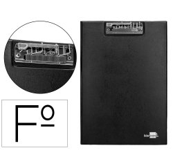 Carpeta portabloc Liderpapel miniclip superior folio plástico negro