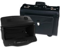 Maletín Trolley Atache piloto Q-connect negro con asa extensible y ruedas