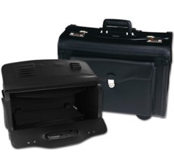 Maletín Trolley Atache piloto Q-connect negro con asa extensible y ruedas