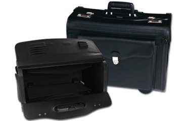 Maletín Trolley Atache piloto Q-connect negro con asa extensible y ruedas