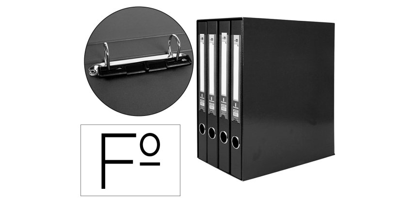 Módulo Liderpapel 4 archivadores folio 2 anillas mixtas 25mm