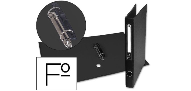 Carpeta de 2 anillas mixtas liderpapel folio forrado papercoat con ollao y tarjetero compresor plastico