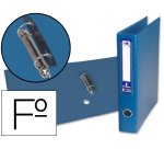 Carpeta de 2 anillas mixta 40 mm liderpapel folio carton forrado paper coat con ollao y tarjetero color azul