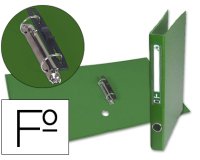 Carpeta de 2 anillas mixtas liderpapel folio forrado papercoat con ollao y tarjetero compresor plastico