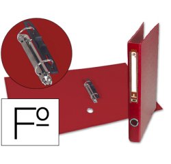 Carpeta de 2 anillas mixtas liderpapel folio forrado papercoat con ollao y tarjetero compresor plastico