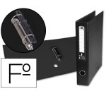 Carpeta de 2 anillas mixtas liderpapel folio forrado papercoat con ollao y tarjetero compresor plastico