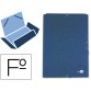 Carpeta liderpapel gomas tres solapas carton forrado folio color azul