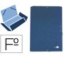 Carpeta liderpapel gomas tres solapas carton forrado folio color azul