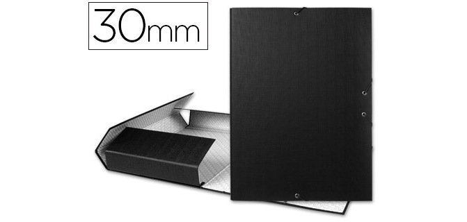 Carpeta proyectos liderpapel folio lomo 30mm carton forrado negra