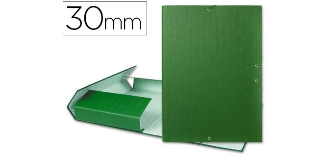 Carpeta proyectos liderpapel folio lomo 30mm carton forrado verde