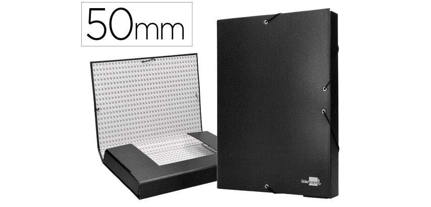 Carpeta proyectos liderpapel folio lomo 50mm carton forrado negra