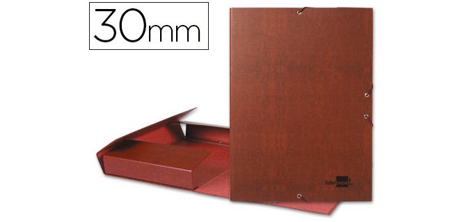 Carpeta proyectos liderpapel folio lomo 30mm carton forrado cuero