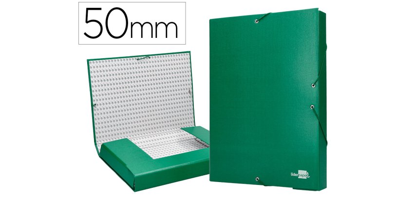 Carpeta proyectos liderpapel folio lomo 50mm carton forrado verde