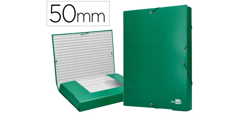 Carpeta proyectos liderpapel folio lomo 50mm carton forradoverde