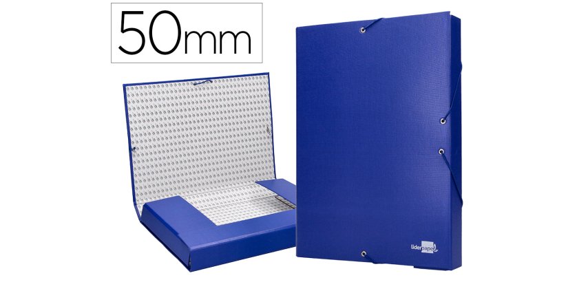 Carpeta proyectos liderpapel folio lomo 50mm carton forrado azul