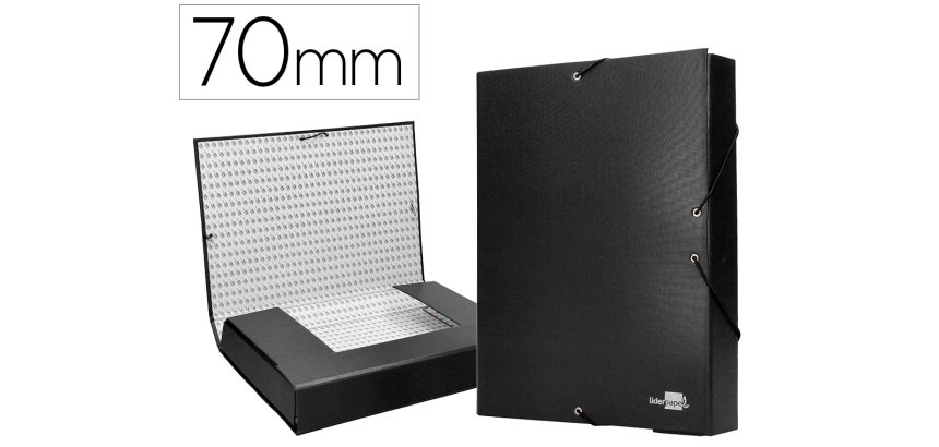 Carpeta proyectos liderpapel folio lomo 70mm carton forrado negra