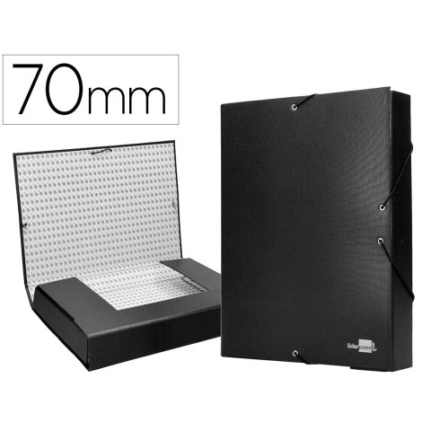 Carpeta proyectos liderpapel folio lomo 70mm carton forrado negra