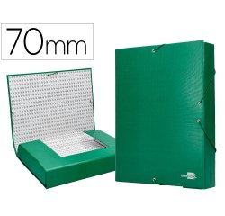 Carpeta proyectos liderpapel folio lomo 70mm carton forrado verde