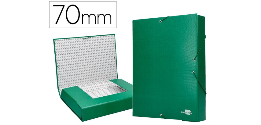 Carpeta proyectos liderpapel folio lomo 70mm carton forrado verde