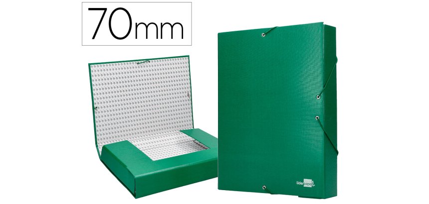 Carpeta proyectos liderpapel folio lomo 70mm carton forrado verde