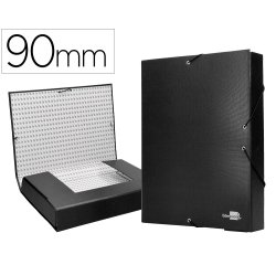 Carpeta proyectos liderpapel folio lomo 90mm carton forrado negra