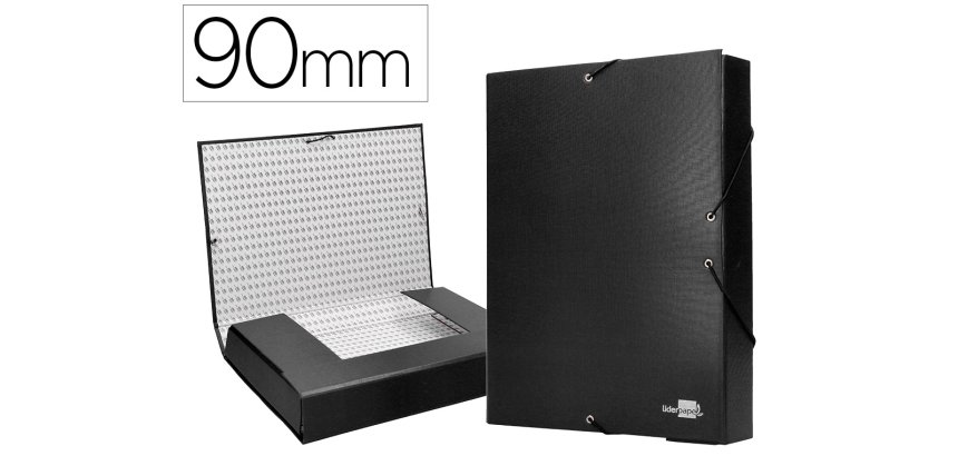 Carpeta proyectos liderpapel folio lomo 90mm carton forrado negra