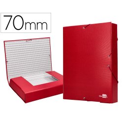 Carpeta proyectos liderpapel folio lomo 70mm carton forrado roja