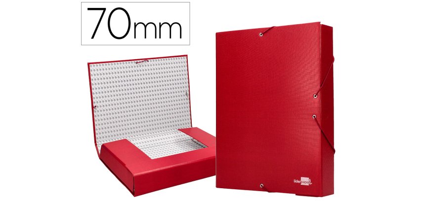 Carpeta proyectos liderpapel folio lomo 70mm carton forrado roja