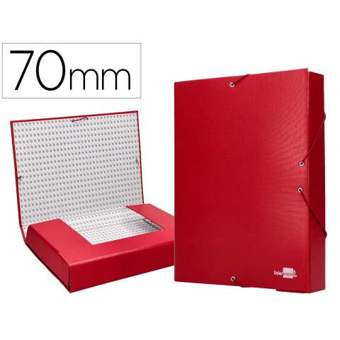Carpeta proyectos liderpapel folio lomo 70mm carton forrado roja