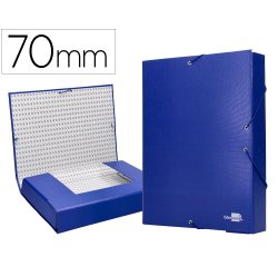 Carpeta proyectos liderpapel folio lomo 70mm carton forrado azul
