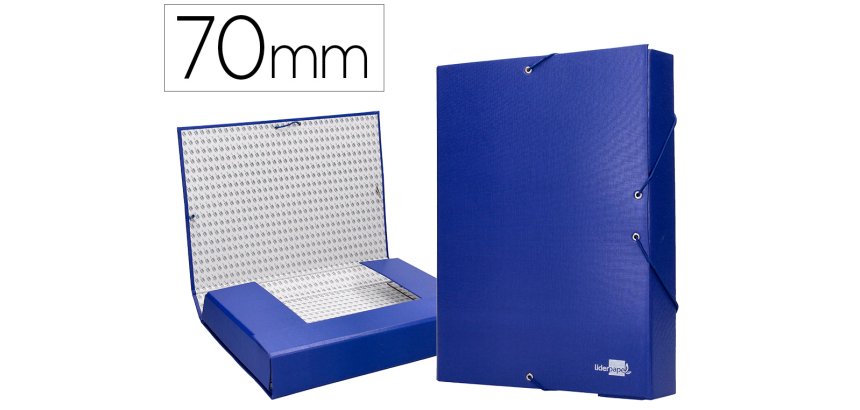 Carpeta proyectos liderpapel folio lomo 70mm carton forrado azul