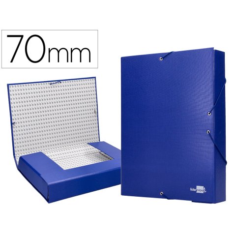 Carpeta proyectos liderpapel folio lomo 70mm carton forrado azul