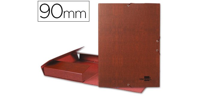 Carpeta proyectos liderpapel folio lomo 90mm carton forrado cuero