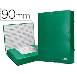 Carpeta proyectos liderpapel folio lomo 90mm carton forrado verde