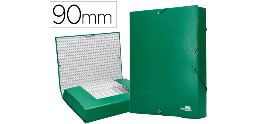 Carpeta proyectos liderpapel folio lomo 90mm carton forrado verde