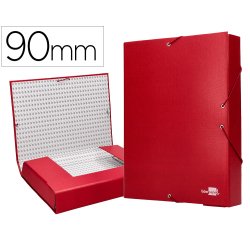Carpeta proyectos liderpapel folio lomo 90mm carton forrado roja