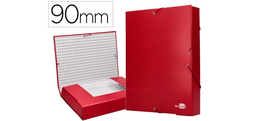 Carpeta proyectos liderpapel folio lomo 90mm carton forrado roja