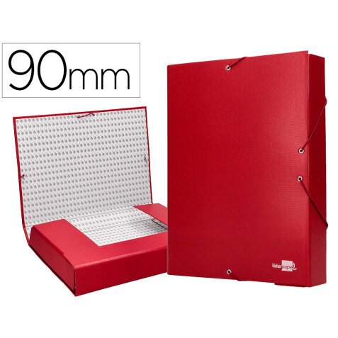 Carpeta proyectos liderpapel folio lomo 90mm carton forrado roja