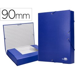 Carpeta proyectos liderpapel folio lomo 90mm carton forrado azul