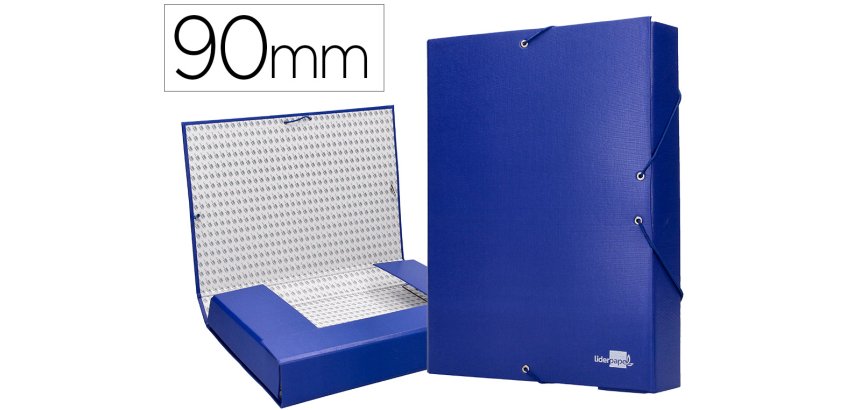 Carpeta proyectos liderpapel folio lomo 90mm carton forrado azul