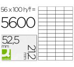 Etiqueta adhesiva q-connect kf10638 tamaño 52,5x21,2 mm fotocopiadora laser ink-jet caja con 100 hojas din a4