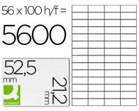 Etiqueta adhesiva q-connect kf10638 tamaño 52,5x21,2 mm fotocopiadora laser ink-jet caja con 100 hojas din a4