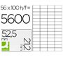 Etiqueta adhesiva q-connect kf10638 tamaño 52,5x21,2 mm fotocopiadora laser ink-jet caja con 100 hojas din a4