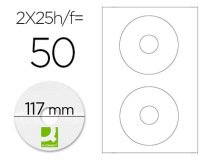 Etiqueta adhesiva q-connect kf01579 -tamaño cd-rom -fotocopiadora -laser -ink-jet-caja con 25 h/50 etiquetas