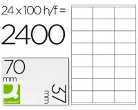 Etiqueta adhesiva q-connect kf10647 tamaño 70x37 mm fotocopiadora laser ink-jet caja con 100 hojas din a4