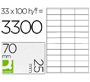 Etiqueta adhesiva q-connect kf10640 tamaño 70x25 mm fotocopiadora laser ink.jet caja con 100 hojas din a4