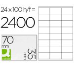 Etiqueta adhesiva q-connect kf10645 -tamaño 70x35 mm fotocopiadora laser ink-jet caja con 100 hojas din a4
