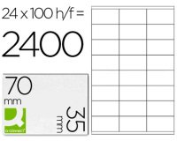 Etiqueta adhesiva q-connect kf10645 -tamaño 70x35 mm fotocopiadora laser ink-jet caja con 100 hojas din a4